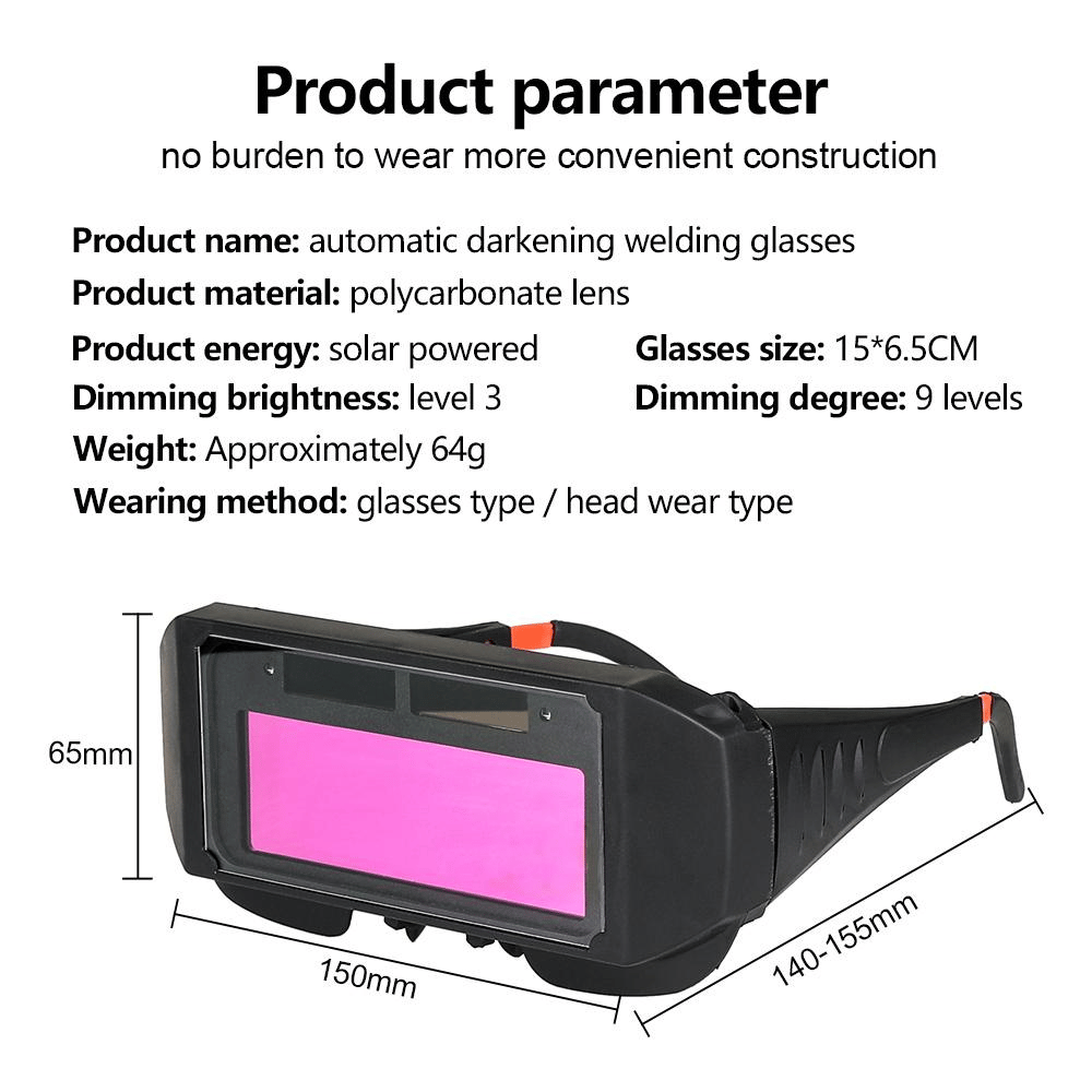 LIMITE 50% DE RDUCTION Lunettes Soudage Obscurcissement Automatique Solaire, Anti-UV/IR, Monture Ajustable