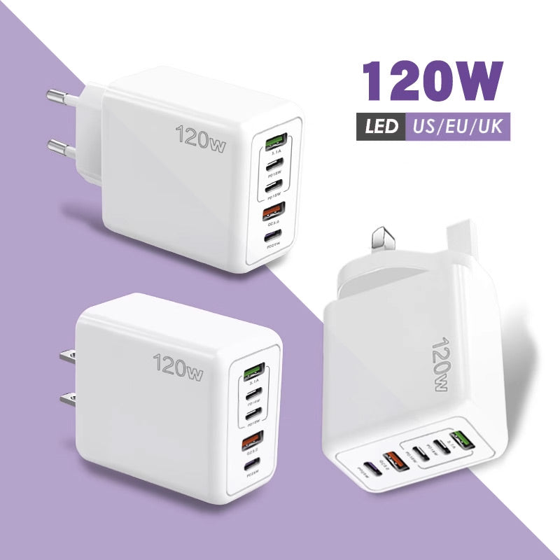 Chargeur rapide 120W avec 5 ports