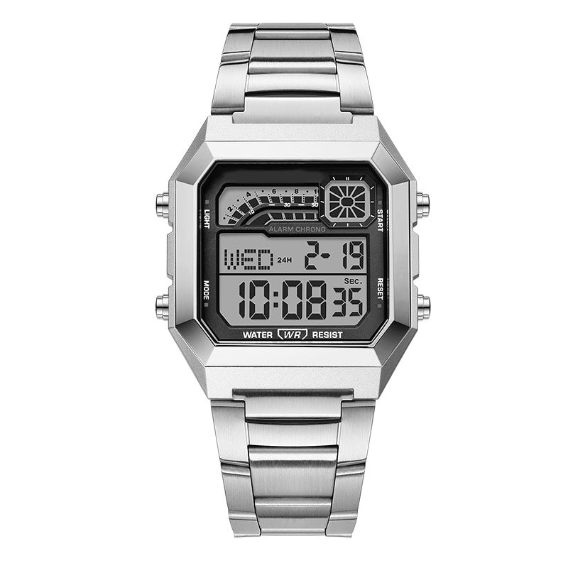 DE RDUCTION Montre numrique unisexe avec cran carr affichage lumineux, tanche jusqu' 50 mtres et bracelet lger et rsistant