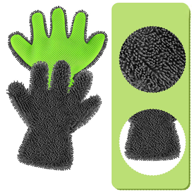 Fünffinger-Waschhandschuh, beidseitig verwendbar