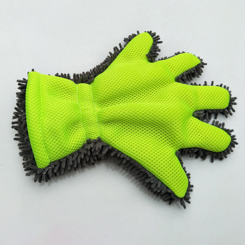 Fünffinger-Waschhandschuh, beidseitig verwendbar