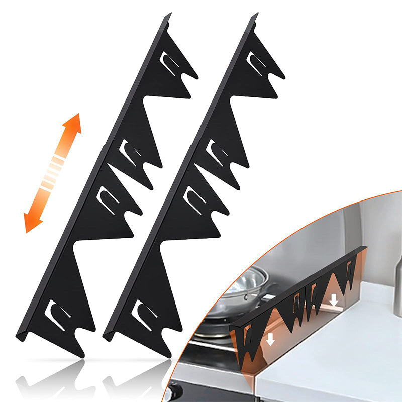 Protection rglable en acier inoxydable pour l'espace entre le bord de la cuisinire et le plan de travail