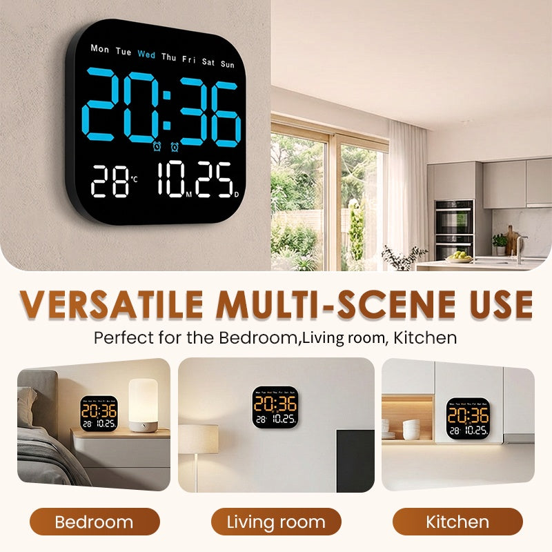DE RDUCTION Rveil Numrique Multifonctionnel pour Maison & Bureau Grand Affichage, Alarme, Calendrier & Temprature