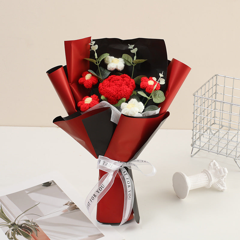 DE RDUCTION Bouquet de fleurs dlicates au crochet fait main Design raliste, durable et parfait pour la dcoration intrieure ou comme cadeau