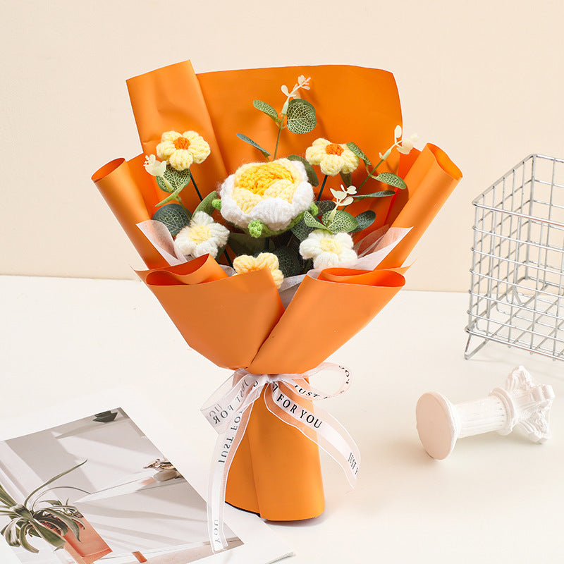 DE RDUCTION Bouquet de fleurs dlicates au crochet fait main Design raliste, durable et parfait pour la dcoration intrieure ou comme cadeau