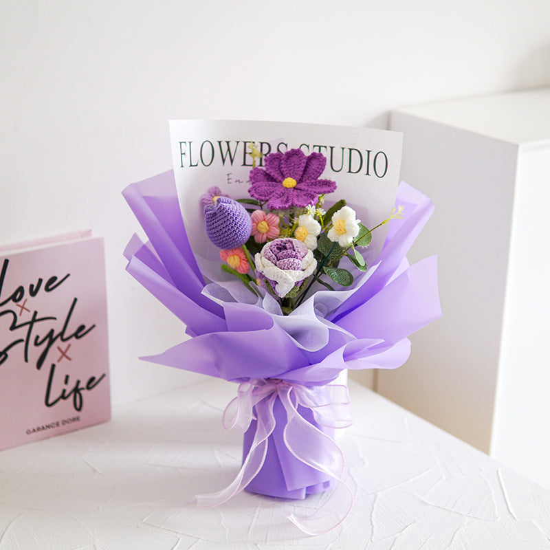 DE RDUCTION Bouquet de fleurs dlicates au crochet fait main Design raliste, durable et parfait pour la dcoration intrieure ou comme cadeau