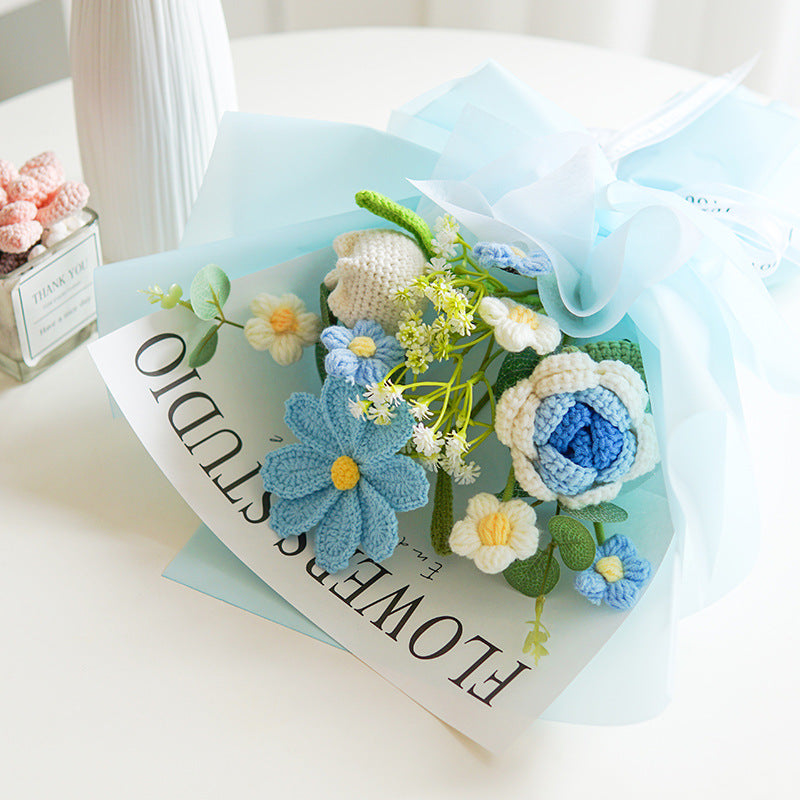 DE RDUCTION Bouquet de fleurs dlicates au crochet fait main Design raliste, durable et parfait pour la dcoration intrieure ou comme cadeau