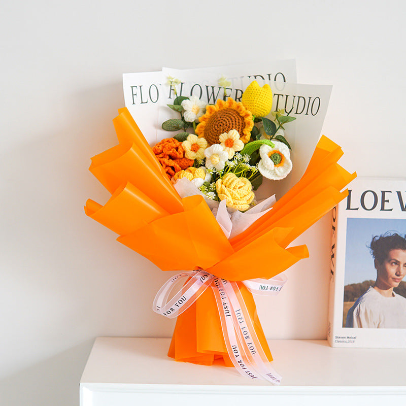 DE RDUCTION Bouquet de fleurs dlicates au crochet fait main Design raliste, durable et parfait pour la dcoration intrieure ou comme cadeau