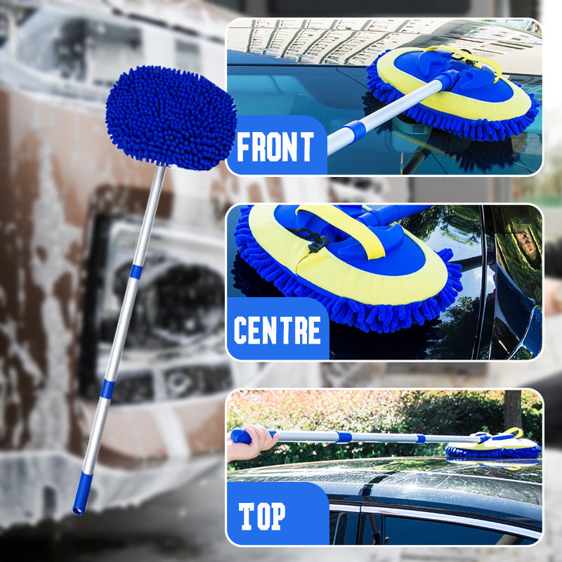 Balai tlescopique long manche en aluminium durable pour le lavage de voiture