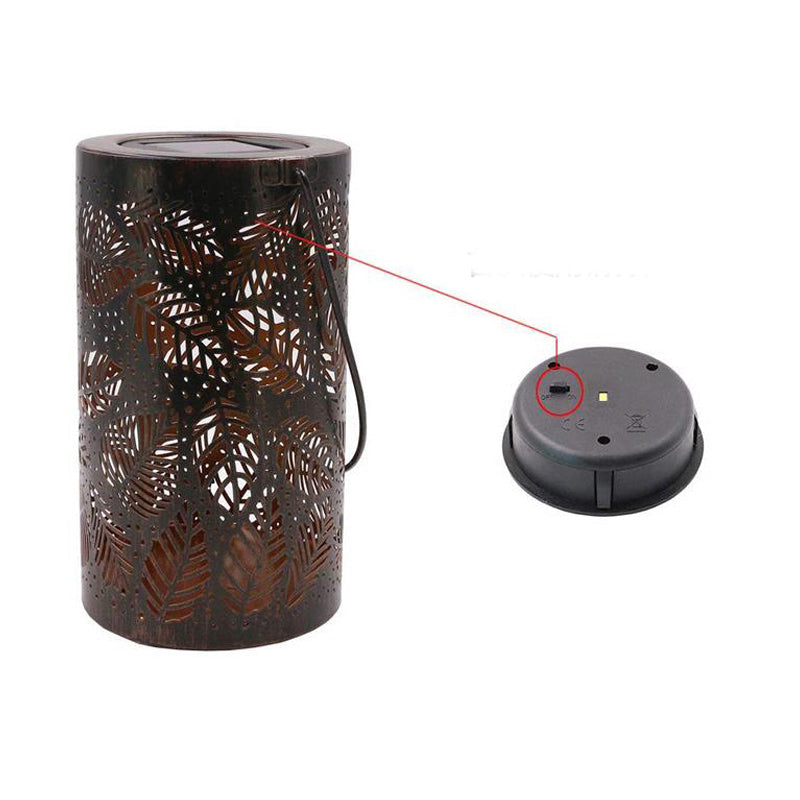 Lanterne solaire suspendue avec motif ombre et design creux