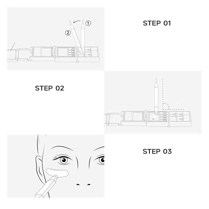 Kit 3 en 1: eye-liner et tampon pour les cils infrieurs