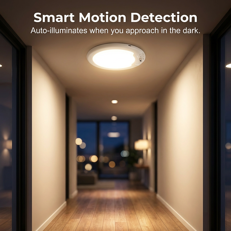 DE RDUCTION Intelligente LED-Deckenleuchte Bewegungsmelder, wiederaufladbar & Fernbedienung