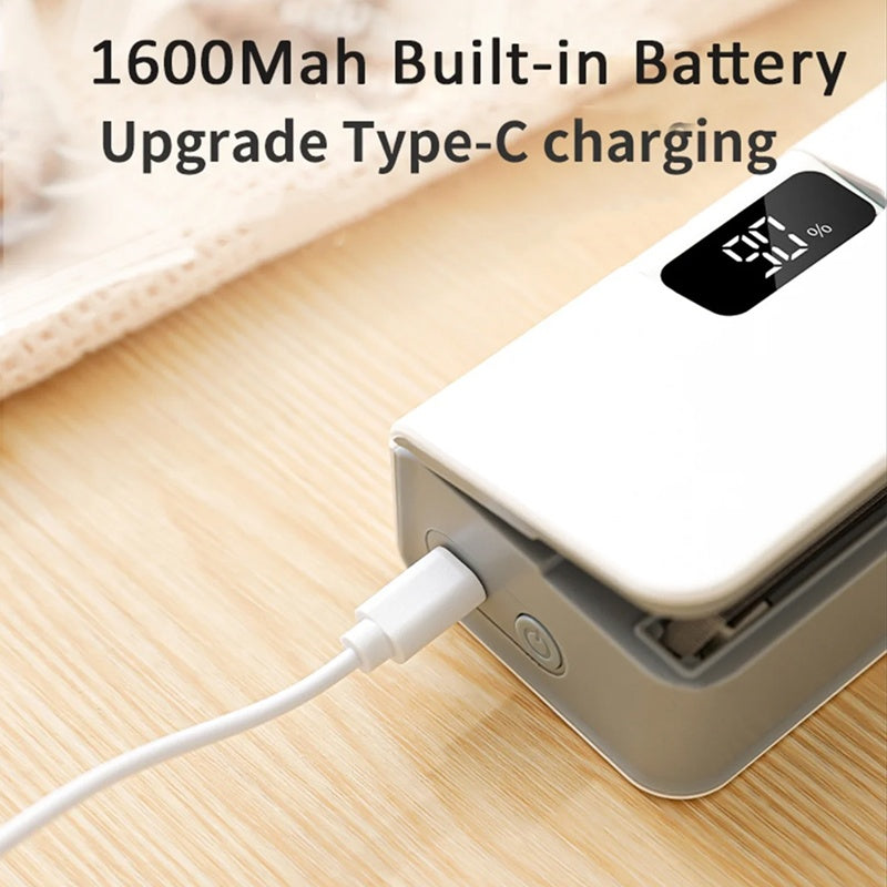 SUR LA MINI SCELLEUSE 2 EN 1 Rechargeable USB-C, 6 Niveaux de Chauffage & Lame Cutter Intgre