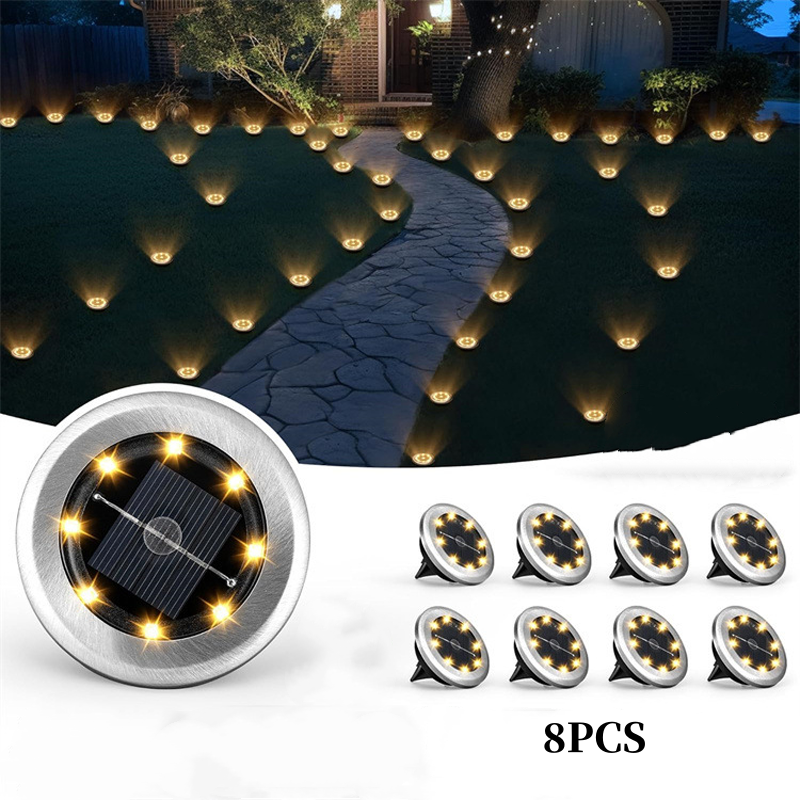 Solar-Gartenleuchten für Außen, 8-10 Stunden Leuchtdauer, kabellose Installation (2-14 Stück, Schwarz)