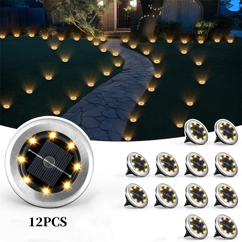 Solar-Gartenleuchten für Außen, 8-10 Stunden Leuchtdauer, kabellose Installation (2-14 Stück, Schwarz)