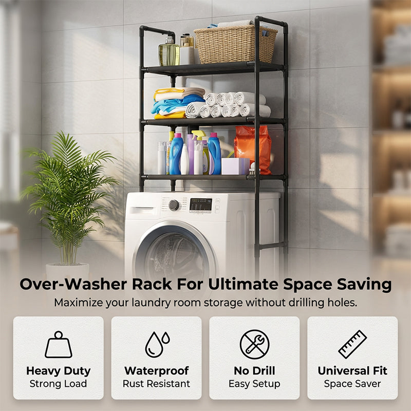 Tagre de rangement sans per?age salle de bain buanderie fixation adhsive gain de place installation ultra simple
