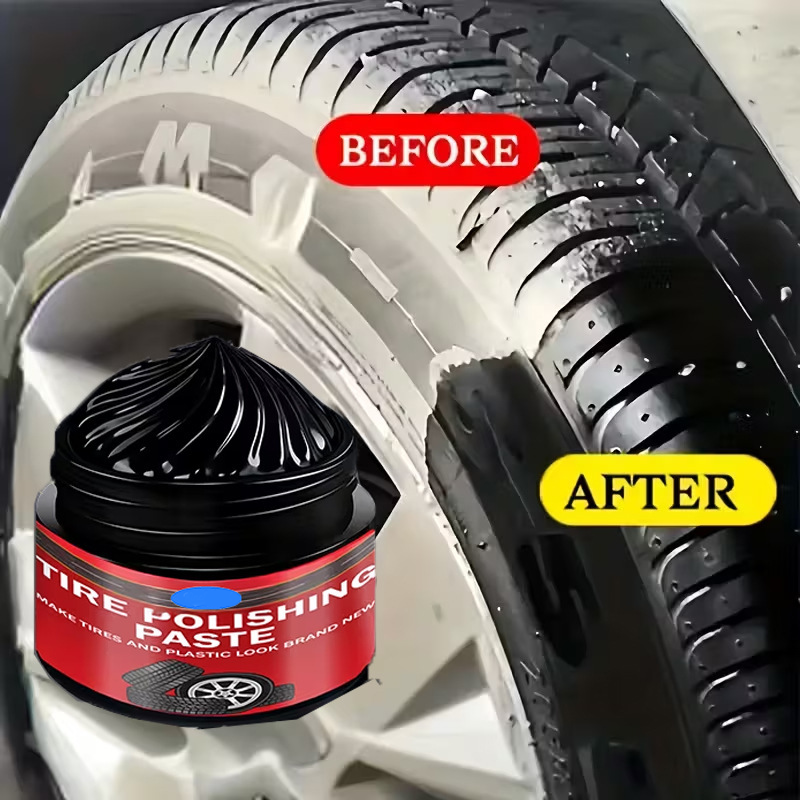 SUR LA P?TE NOIR PNEUS Noircit Instantanment, Protection Durable Contre les UV & Facile Appliquer