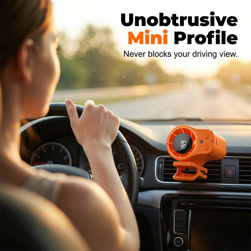 Ventilateur Personnel USB Mains Libres Fixation Grille Aration Voiture ou Bureau, cran LED, Silencieux (<36dB), Batterie 2000/4000mAh, 3 Couleurs