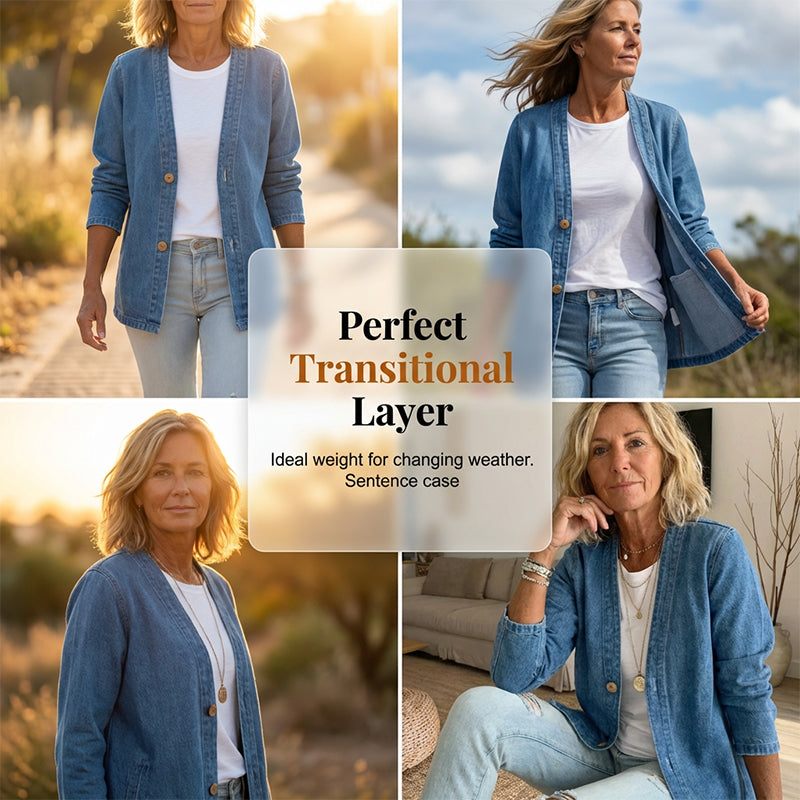DE RDUCTION Veste en jean classique boutons pour femme