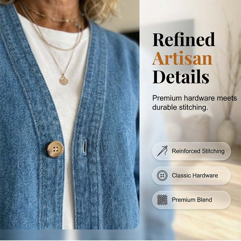 DE RDUCTION Veste en jean classique boutons pour femme