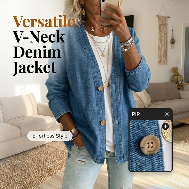 DE RDUCTION Veste en jean classique boutons pour femme