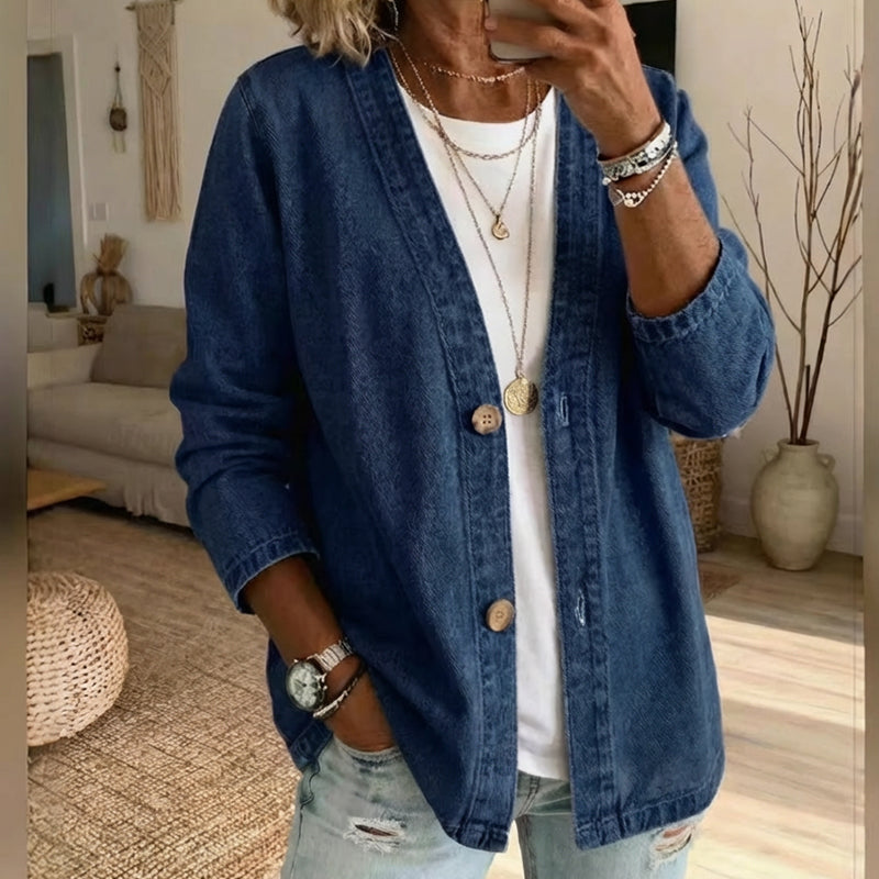 DE RDUCTION Veste en jean classique boutons pour femme