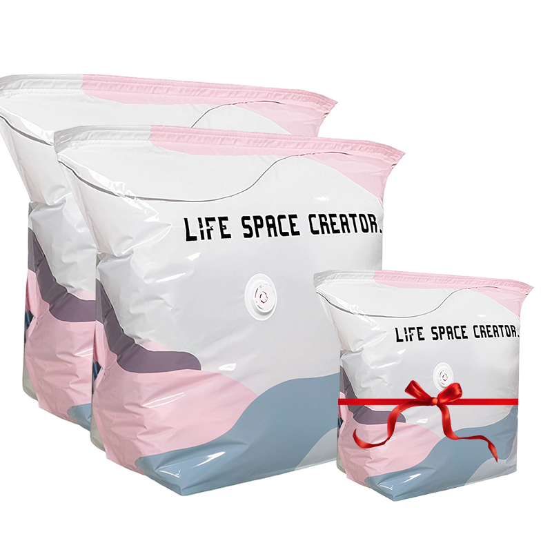 Sacs de rangement sous vide sans pompe Appuyez et scellez, aucune pompe ncessaire. conomise 80 % despace, garde les vtements au sec et sans poussire. Parfait pour la literie volumineuse et lquipement hors-saison.