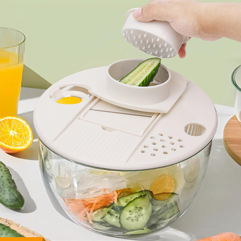 De rduction Salatschleuder und multifunktionaler Gemüseschneider 9-in-1 große Kapazität