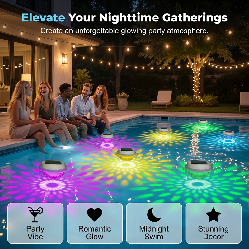 Lampe LED solaire flottante pour piscine