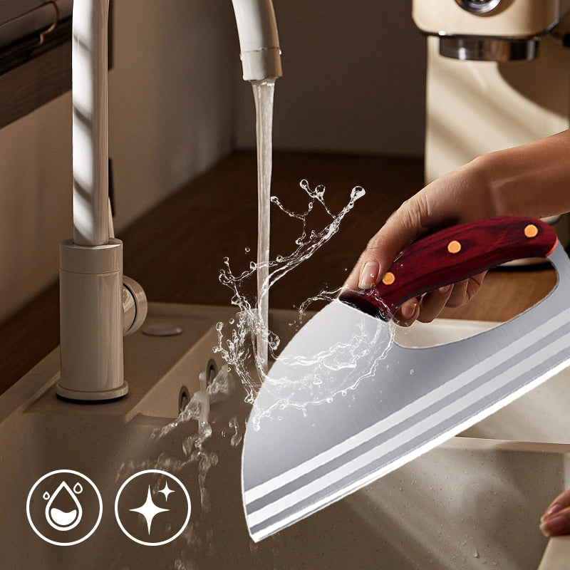Couteau de cuisine ergonomique Con?u pour une prise en main vers l'avant, il permet de couper facilement les lgumes et la viande. Un cadeau bien pens pour les cuisiniers amateurs.
