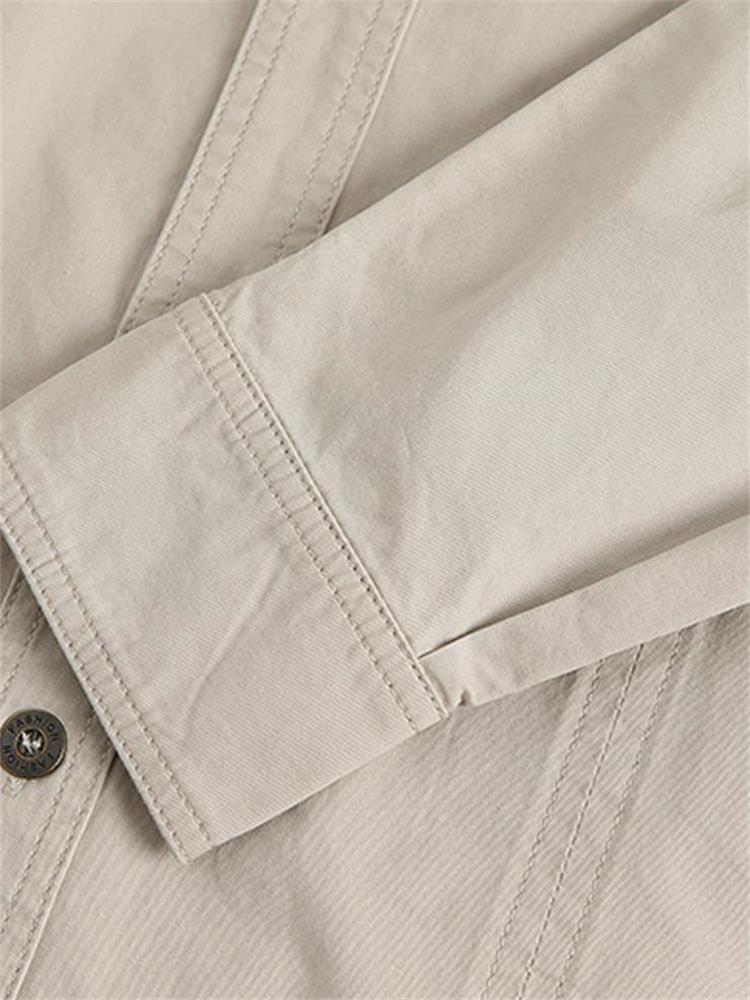 Nouveau style 2026 Chemise de travail en coton manches longues pour homme