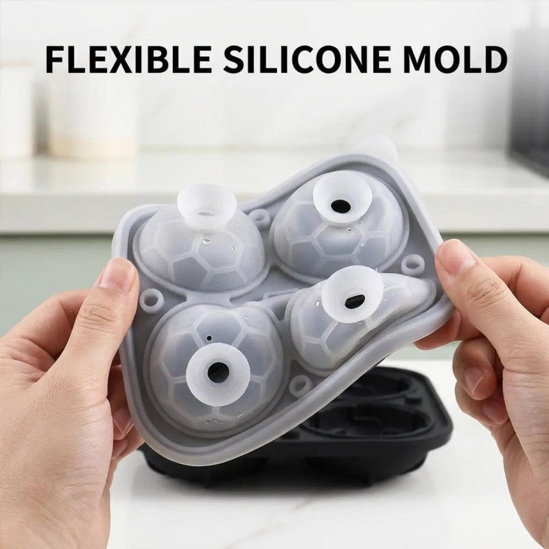DE RDUCTION Moule Gla?ons Football Silicone Boules 5,5cm, Fusion Lente, Design Anti-Fuite, 4 Couleurs, Parfait pour Soires Match & Cocktails