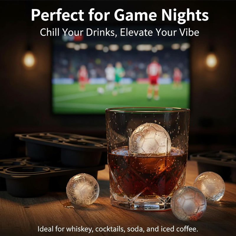 DE RDUCTION Moule Gla?ons Football Silicone Boules 5,5cm, Fusion Lente, Design Anti-Fuite, 4 Couleurs, Parfait pour Soires Match & Cocktails