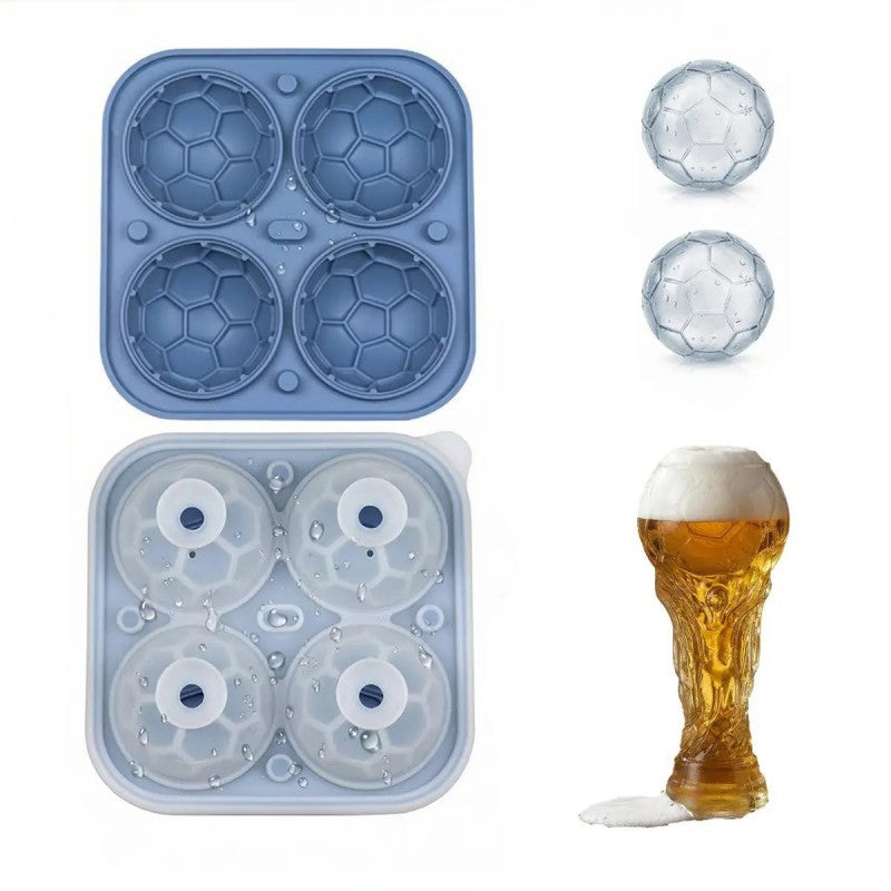 DE RDUCTION Moule Gla?ons Football Silicone Boules 5,5cm, Fusion Lente, Design Anti-Fuite, 4 Couleurs, Parfait pour Soires Match & Cocktails