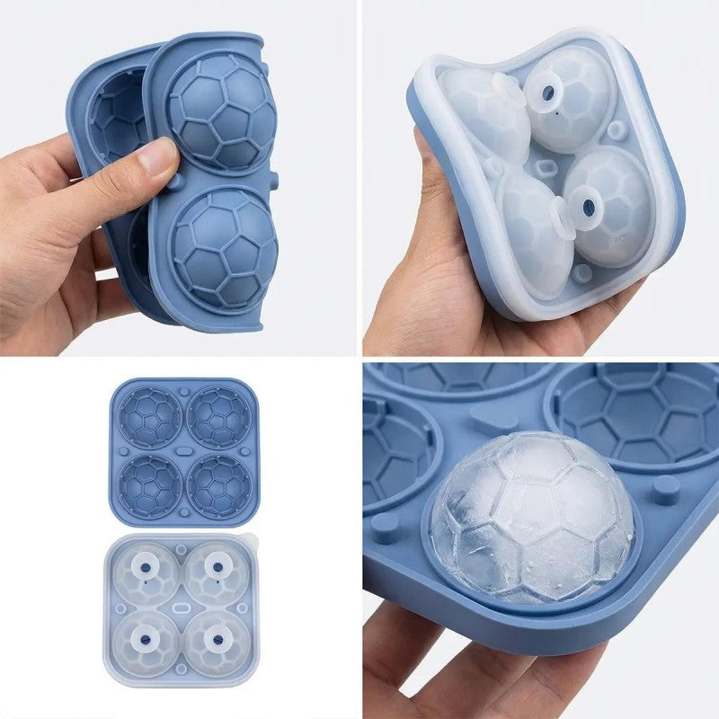DE RDUCTION Moule Gla?ons Football Silicone Boules 5,5cm, Fusion Lente, Design Anti-Fuite, 4 Couleurs, Parfait pour Soires Match & Cocktails