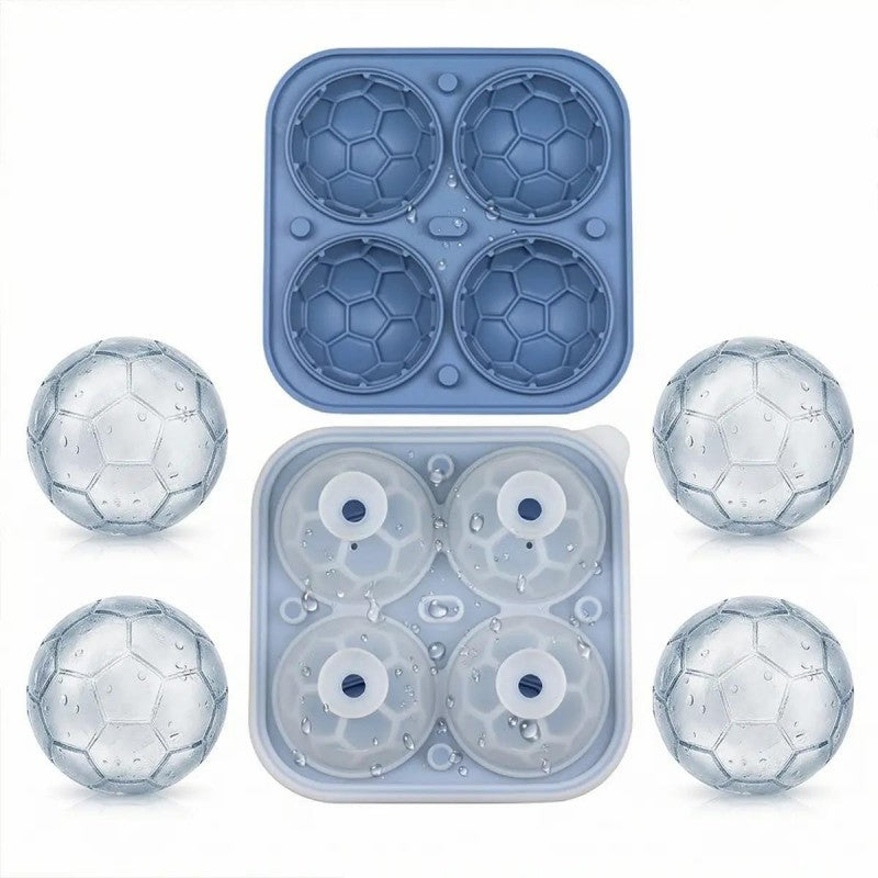 DE RDUCTION Moule Gla?ons Football Silicone Boules 5,5cm, Fusion Lente, Design Anti-Fuite, 4 Couleurs, Parfait pour Soires Match & Cocktails