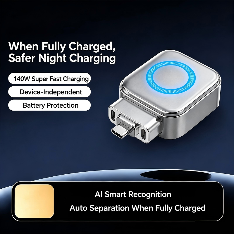 Chargeur Rapide 140W avec Arrt Automatique IA USB-C PD 3.1, Protection Intelligente, Voyant Lumineux, Compatible iPhone, MacBook, Tablettes