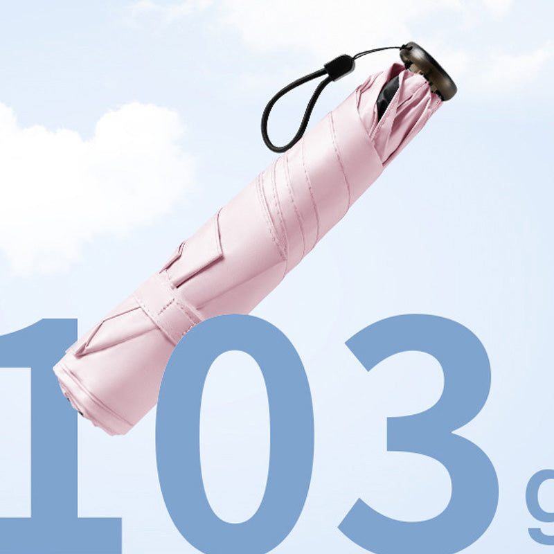 An ultra-light (103g), portable, all-season protective umbrella—UV-resistant, durable, and suitable for both sun and rain—your pocket-sized personal "bodyguard."