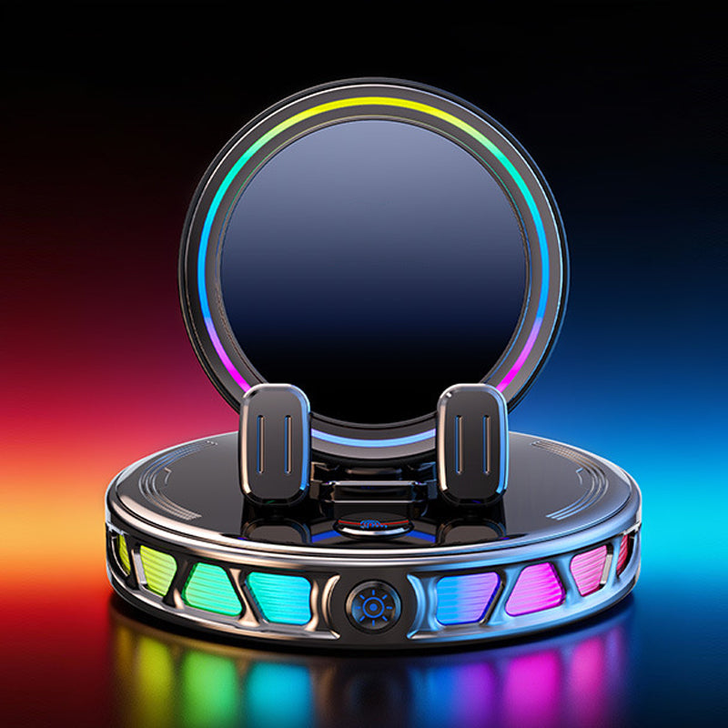 Support Voiture Tlphone RGB avec Recharge Sans Fil 15W Fixation Auto, Rotation Libre, 3 Couleurs, Scuris & Pratique