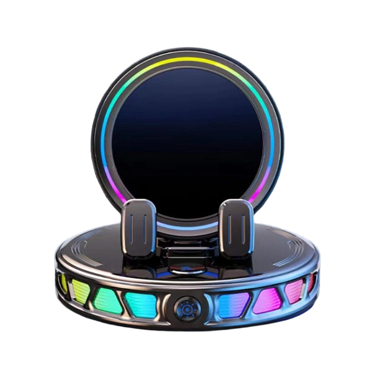 Support Voiture Tlphone RGB avec Recharge Sans Fil 15W Fixation Auto, Rotation Libre, 3 Couleurs, Scuris & Pratique