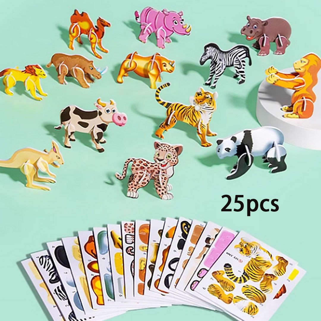 DE RDUCTION PUZZLE 3D DUCATIF - Coffret de 50 pices Dinosaures aux couleurs vives, dveloppe la crativit et la pense spatiale ds 4 ans