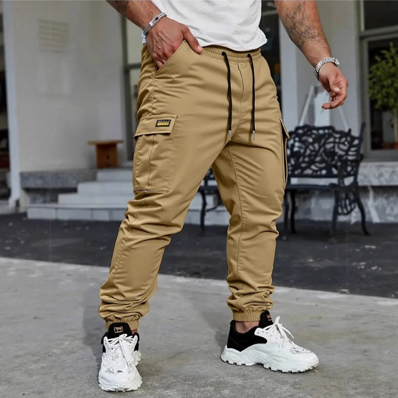 LIMITE 50% DE RDUCTION Pantalon Cargo Jogger Polyester, Taille Rglable, Poches