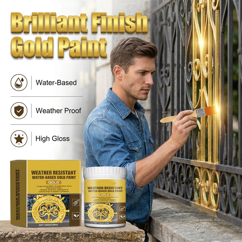 Wetterfeste Goldfarbe auf Wasserbasis