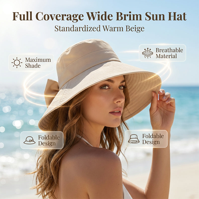 LIMITE 50% DE RDUCTION Chapeau de Soleil Femme Bords Extra Larges, 360 Couverture, Flexible