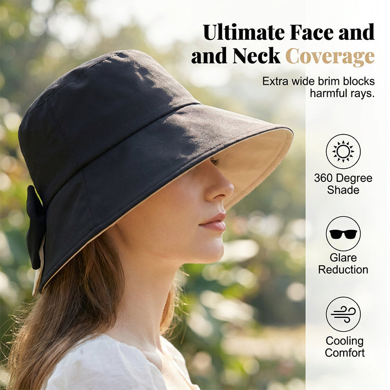 LIMITE 50% DE RDUCTION Chapeau de Soleil Femme Bords Extra Larges, 360 Couverture, Flexible