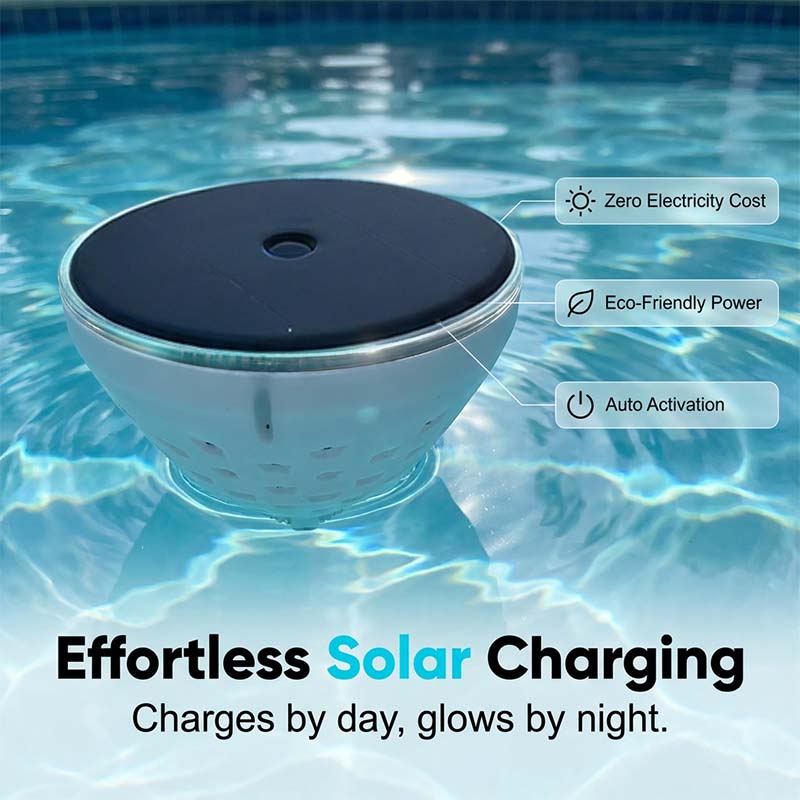 Lampe solaire flottante pour piscine avec projection de poissons