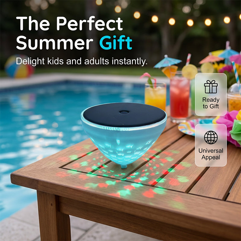 Lampe solaire flottante pour piscine avec projection de poissons