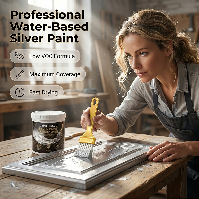 Peinture argente base d'eau pour mtal et bois