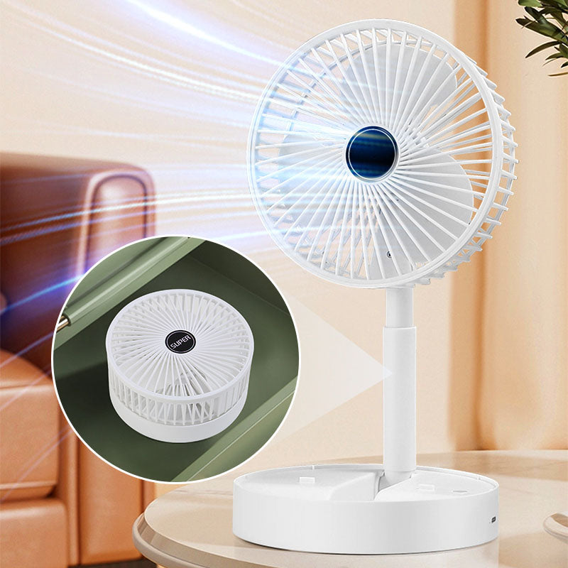 Ventilateur Tlescopique Pliable Rechargeable USB Silencieux, 180 Rotatif, 4 Vitesses, Portable