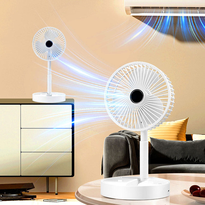 USB-wiederaufladbarer, faltbarer Teleskop-Standventilator, leise, 180° drehbar, 4 Geschwindigkeiten, tragbar